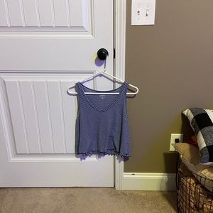 Women’s blue striped tank top size medium